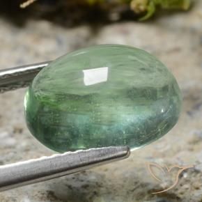 Fluorita verde natural 4,62ct, corte oval, transparente