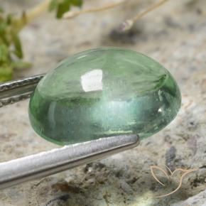 Fluorita Verde Terroso Natural 4.47ct, oval, Transparente