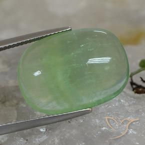 Fluorita Verde Terroso Natural 19.97ct, Almofada, Transparente