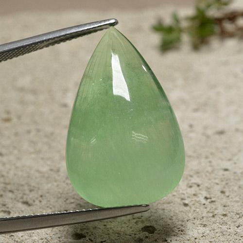 Fluorita verde natural 33,31ct, formato de pêra, transparente