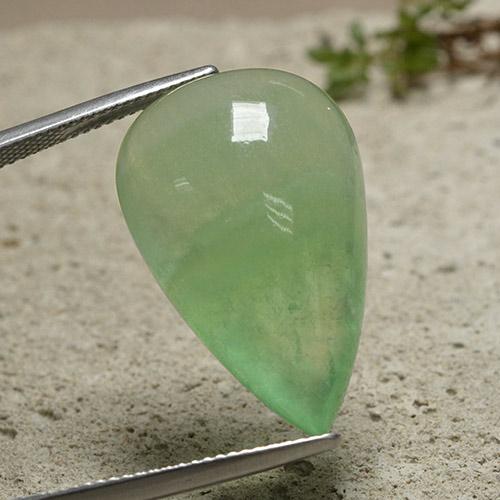 Fluorita verde natural 33,31ct, formato de pêra, transparente