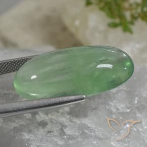 Fluorita verde quente Natural 27.65ct, oval, Transparente