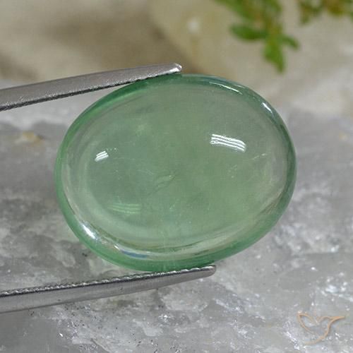 Fluorita Luz verde Natural 24.65ct, oval, Transparente