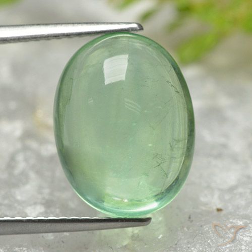 8.59ct Natural Luz verde Fluorita, oval, Transparente