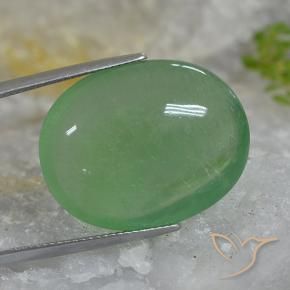 fluorita Verde Terroso Natural 46.27ct, Corte Oval, Translúcido