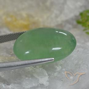 fluorita Verde Terroso Natural 46.27ct, Corte Oval, Translúcido