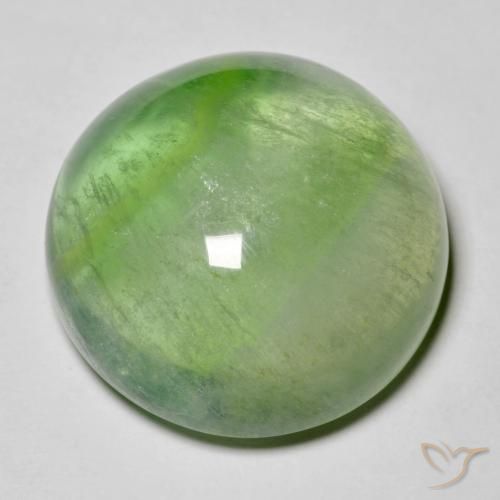 Fluorita verde pêra Natural 38.51ct, Redondo, Transparente