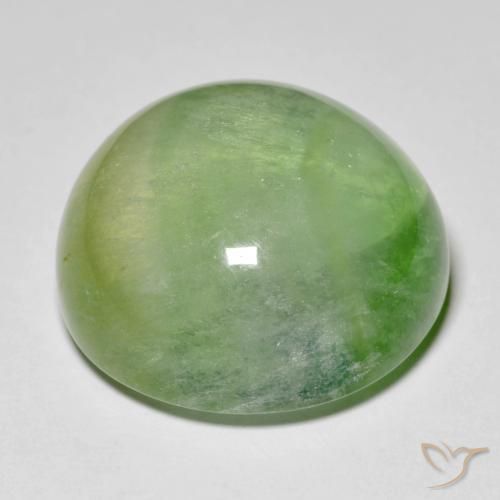 Fluorita verde pêra Natural 38.51ct, Redondo, Transparente