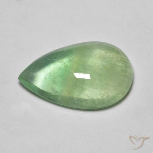 12.33ct Natural Verde limão Fluorita, Formato de pêra, Transparente