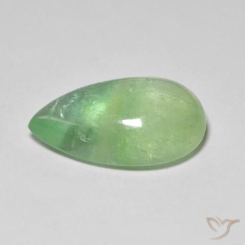 Fluorita Verde limão Natural 12.33ct, Formato de pêra, Transparente
