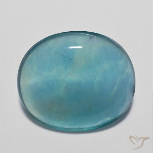 17.09ct Natural Verde Azul Profundo Fluorita, oval, Transparente