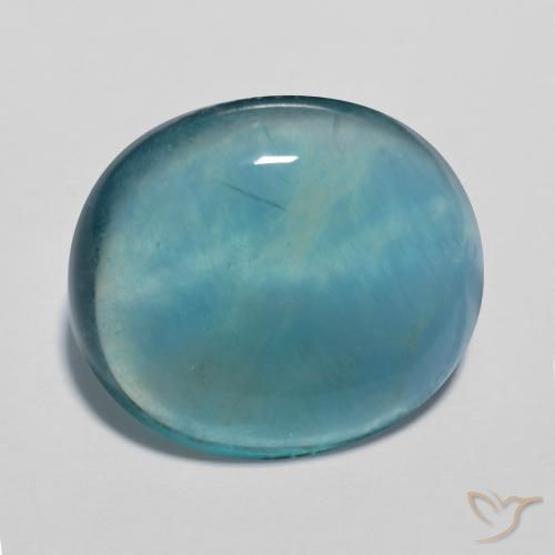 Fluorita Verde Azul Profundo Natural 17.09ct, oval, Transparente