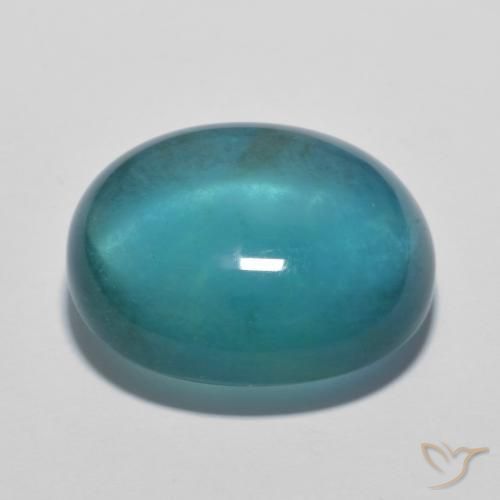 Fluorita Verde Azul Profundo Natural 17.09ct, oval, Transparente