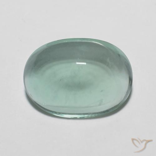 7.09ct Natural Verde azul muito claro Fluorita, oval, Transparente