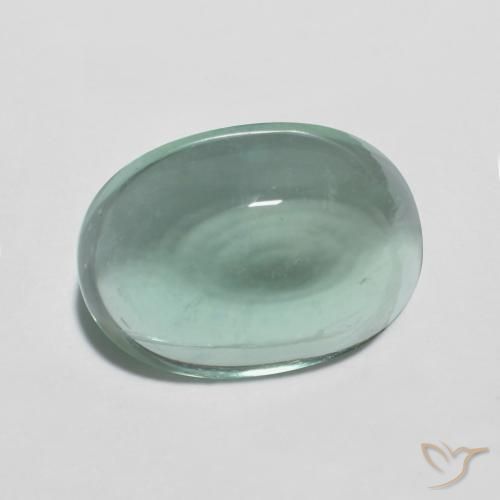 Fluorita Verde azul muito claro Natural 7.09ct, oval, Transparente