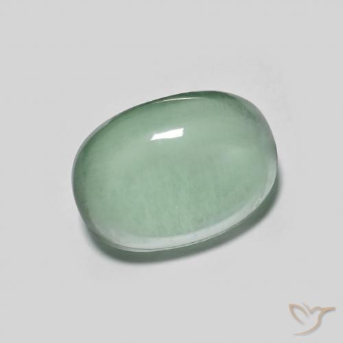 Fluorita Verde azulado Natural 3.63ct, oval, Transparente