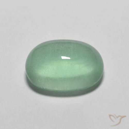 Fluorita Verde azulado Natural 3.63ct, oval, Transparente