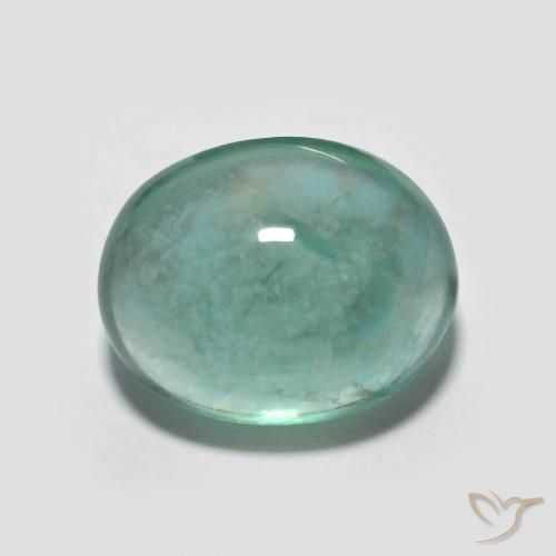 7.08ct Natural Azul claro verde Fluorita, oval, Transparente