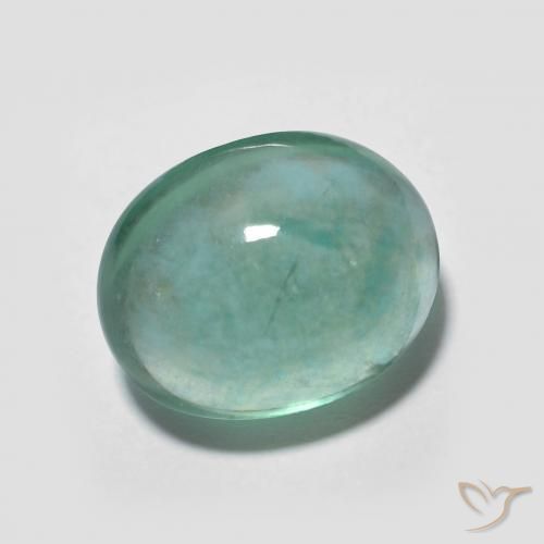 Fluorita Azul claro verde Natural 7.08ct, oval, Transparente