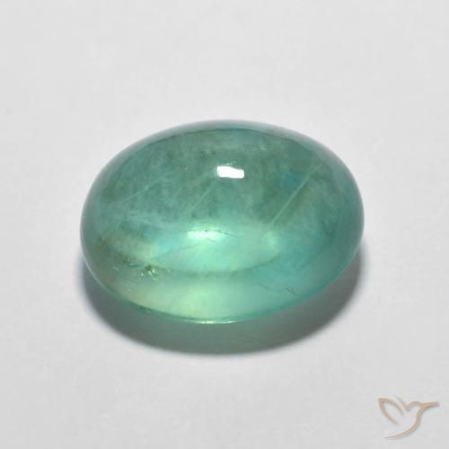 Fluorita Azul claro verde Natural 7.08ct, oval, Transparente