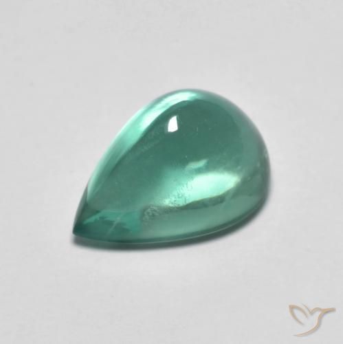 4.64ct Natural Verde azulado Fluorita, Formato de pêra, Transparente
