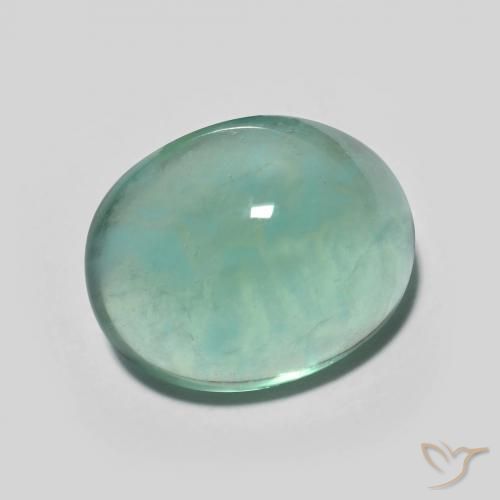 Fluorita Azul verde Natural 7.27ct, oval, Transparente