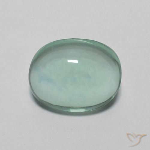 3.14ct Natural Verde azulado Fluorita, oval, Transparente