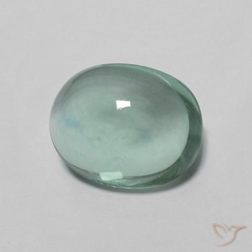 Fluorita Verde azulado Natural 3.14ct, oval, Transparente