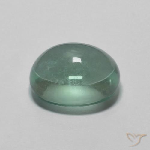 Fluorita Verde azulado Natural 3.14ct, oval, Transparente
