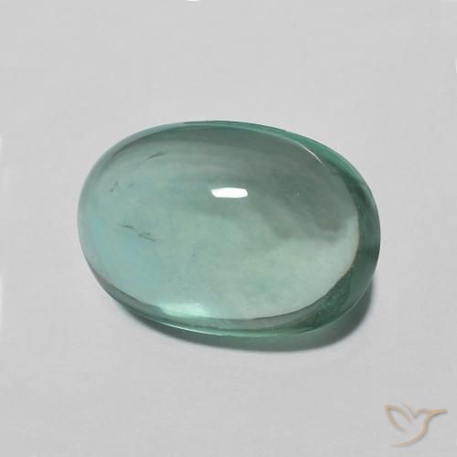 Fluorita Verde azulado Natural 5.09ct, oval, Transparente