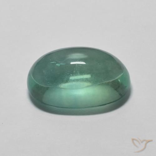 Fluorita Verde azulado Natural 5.09ct, oval, Transparente