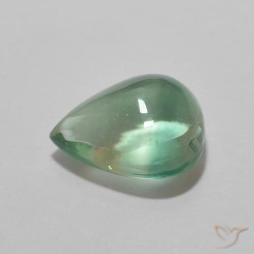 Fluorita Azul verde Natural 2.42ct, Formato de pêra, Transparente