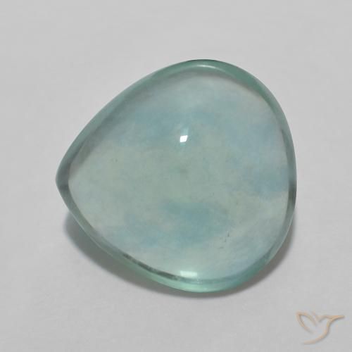 4.84ct Natural Verde azulado Fluorita, Formato de pêra, Transparente