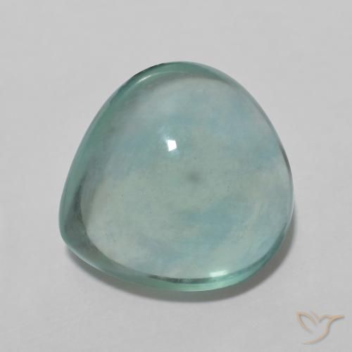 Fluorita Verde azulado Natural 4.84ct, Formato de pêra, Transparente