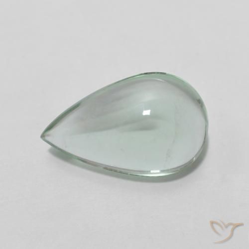 3.50ct Natural Muito claro amarelo verde Fluorita, Formato de pêra, Transparente
