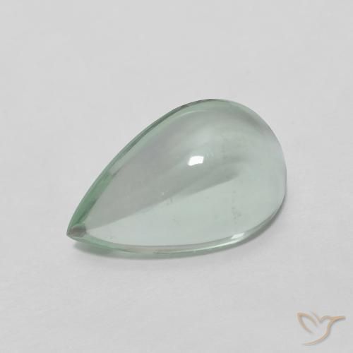 Fluorita Muito claro amarelo verde Natural 3.50ct, Formato de pêra, Transparente