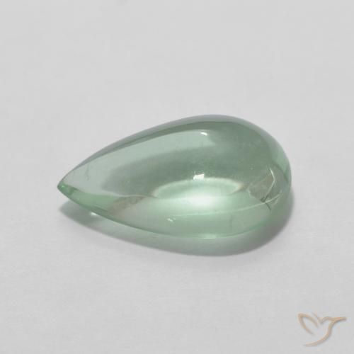 Fluorita Muito claro amarelo verde Natural 3.50ct, Formato de pêra, Transparente