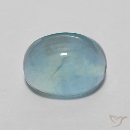 3.29ct Natural Azul claro verde Fluorita, oval, Transparente