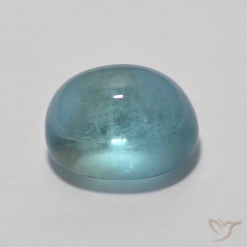Fluorita Azul claro verde Natural 3.29ct, oval, Transparente