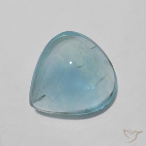Fluorita Azul verde Natural 3.85ct, Formato de pêra, Transparente
