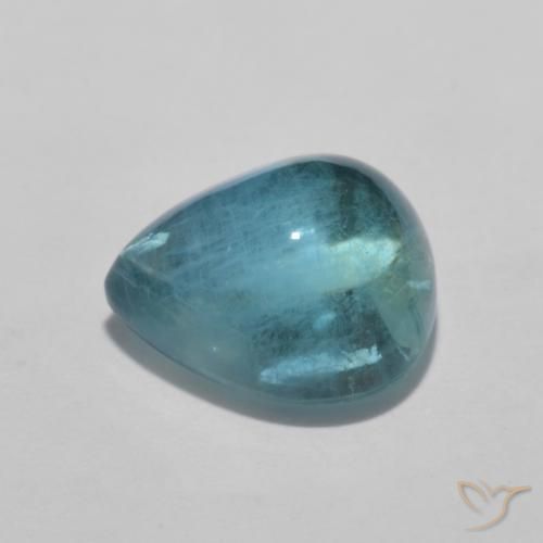 Fluorita Azul verde Natural 3.85ct, Formato de pêra, Transparente