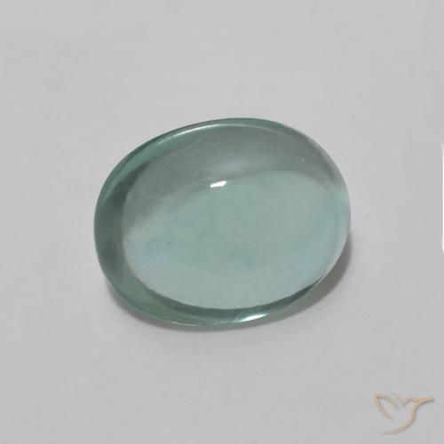 Fluorita Verde azul muito claro Natural 3.64ct, oval, Opaco