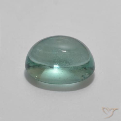Fluorita Verde azul muito claro Natural 3.64ct, oval, Opaco