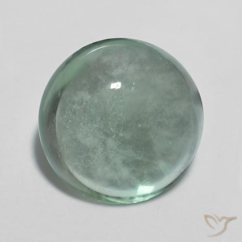 Fluorita Azul verde Natural 6.16ct, Redondo, Transparente