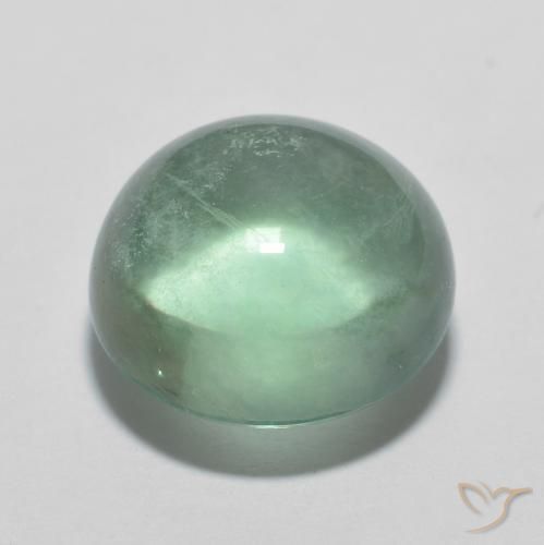 Fluorita Azul verde Natural 6.16ct, Redondo, Transparente