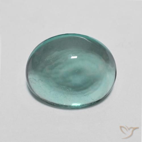 2.76ct Natural Azul-esverdeado Fluorita, oval, Transparente