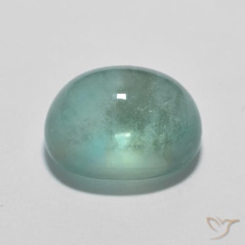 Fluorita Verde azul muito claro Natural 4.16ct, oval, Transparente