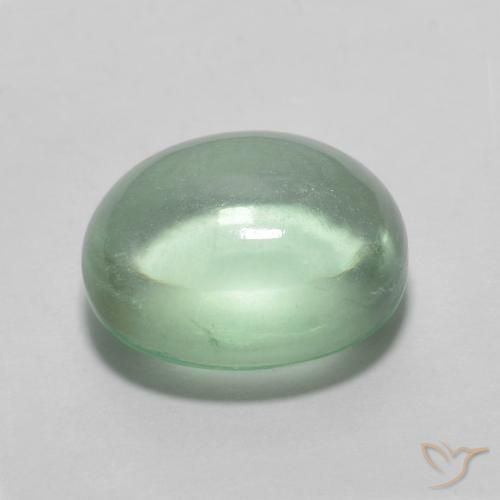 Fluorita Menta verde Natural 3.18ct, oval, Transparente