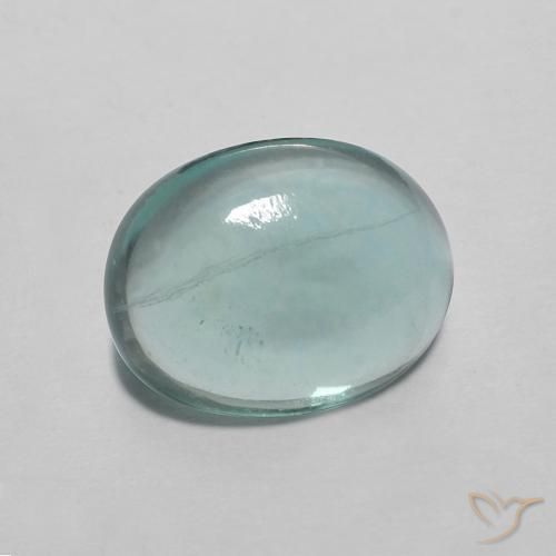 Fluorita Verde azul muito claro Natural 2.24ct, oval, Transparente