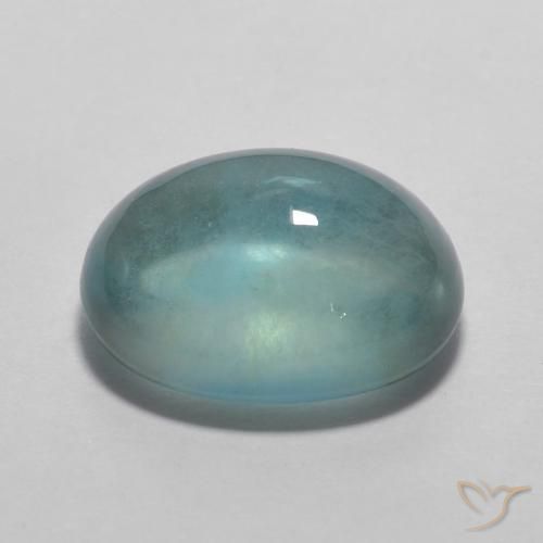 Fluorita Verde azul muito claro Natural 3.98ct, oval, Transparente